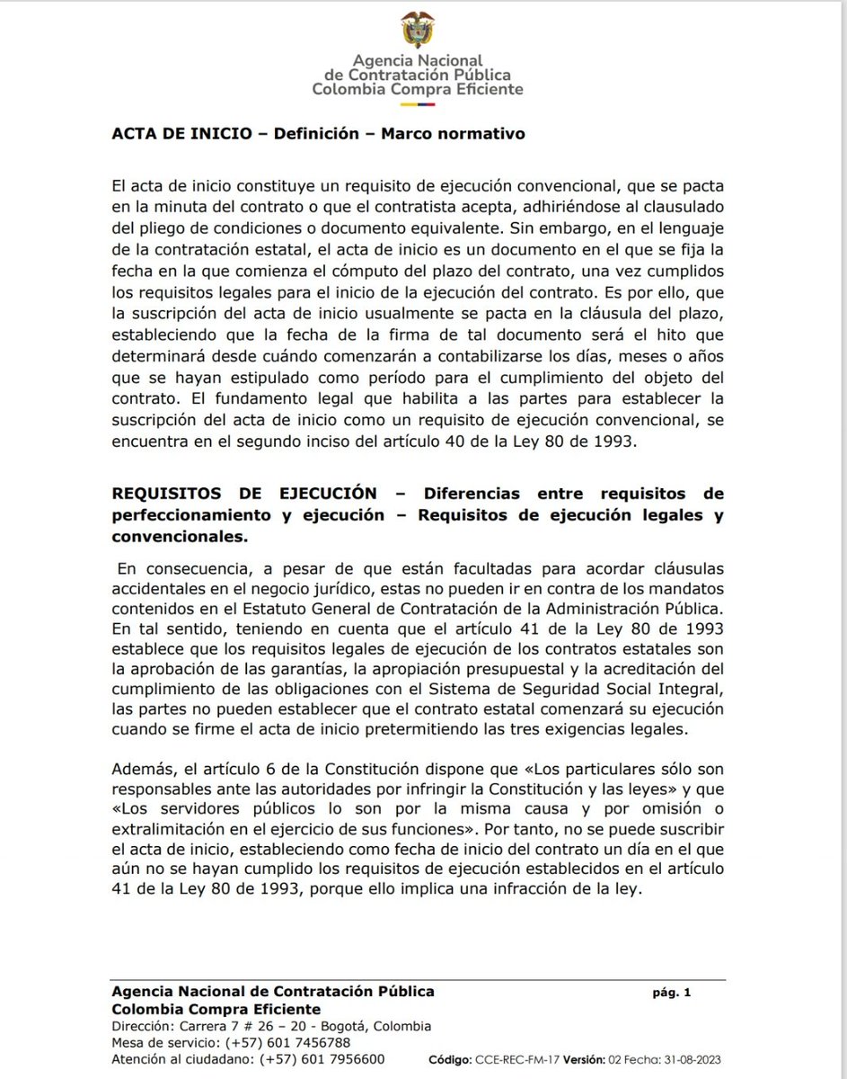 roap12's tweet photo. Contratación Estatal: Diferencias entre requisitos de perfeccionamiento y ejecución/Concepto respecto de cuando es obligatorio la suscripción del acta de inicio- Marco normativo 
https://t.co/Ahy6vcvRQw https://t.co/wqdQgIQmAO