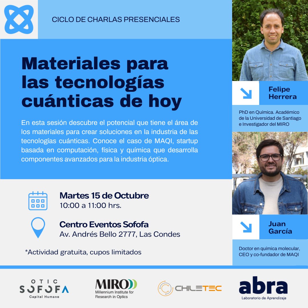 miroptics's tweet photo. ¡Aún nos quedan 2 charlas de nuestro ciclo!

Inscríbete en las restantes en este enlace: https://t.co/LKPIhz5TDe https://t.co/tfbO8zX9B6