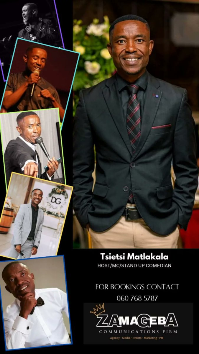 TsietsiRubbish's tweet photo. HOST/MC/STAND UP COMEDIAN 🎤🤣❤

BOOKING CONTACT: 060 768 5787📞
#ZamagebaCommunicationsFirm 💻 https://t.co/w6KSAsEgU9