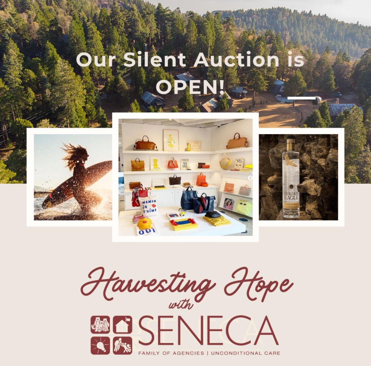 silent auction is open!! 🛍️ from mountain getaways to staycations to sporting events and MORE!! all to benefit the kids — who doesn’t love shopping FOR A CAUSE?! <a href="/SenecaFOA/">Seneca Family of Agencies</a> 

aesbid.co/HARVEST24/?k=b…
