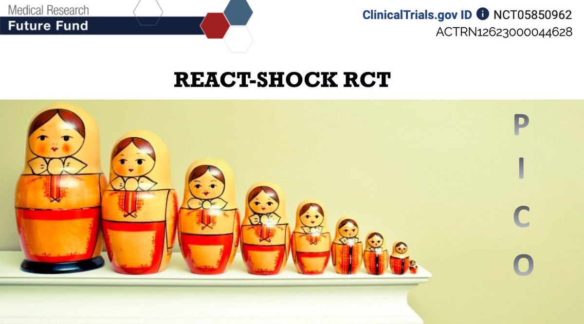 Ashish K. Khanna, MD,MS,FCCP,FCCM,FASA (@khannaashishccm) on Twitter photo Thrilled to collaborate with <a href="/anzics/">ANZICS</a> ACTRN and enroll our first patient in REACT-SHOCK <a href="/WakeAnesthesia/">Wake Forest Anesthesiology</a> <a href="/WakeForestCCM/">Wake Forest Critical Care Medicine</a> : finally answering standard vs individualized MAP in the critically ill! <a href="/SCCM/">SCCM</a> <a href="/SOCCA_CritCare/">Society of Critical Care Anesthesiologists</a>
clinicaltrials.gov/study/NCT05850… Thrilled to collaborate with <a href="/anzics/">ANZICS</a> ACTRN and enroll our first patient in REACT-SHOCK <a href="/WakeAnesthesia/">Wake Forest Anesthesiology</a> <a href="/WakeForestCCM/">Wake Forest Critical Care Medicine</a> : finally answering standard vs individualized MAP in the critically ill! <a href="/SCCM/">SCCM</a> <a href="/SOCCA_CritCare/">Society of Critical Care Anesthesiologists</a>
clinicaltrials.gov/study/NCT05850…