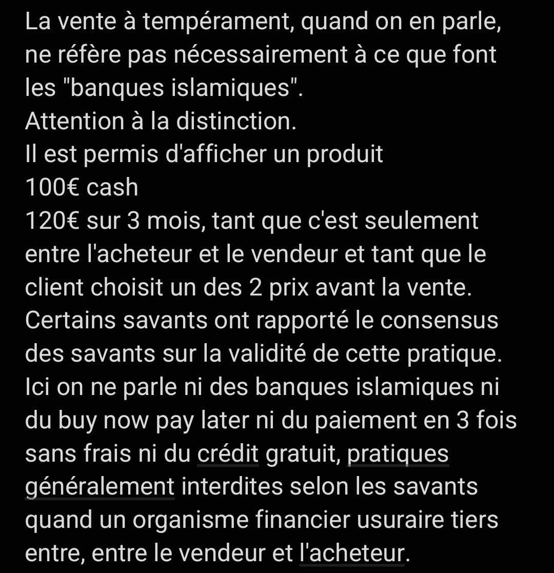 Dr__Lahlou's tweet image. Vendre plus cher si le client paie en plusieurs fois. 
Vendre moins cher si le client paie en prépayé 
Revoir mes vidéos si nécessaire en ce sens.
#riba 
#intérêts 
#2_ventes_en_une
#buynowpaylater
#crédit_gratuit
#vente_salam
#بيع_التقسيط