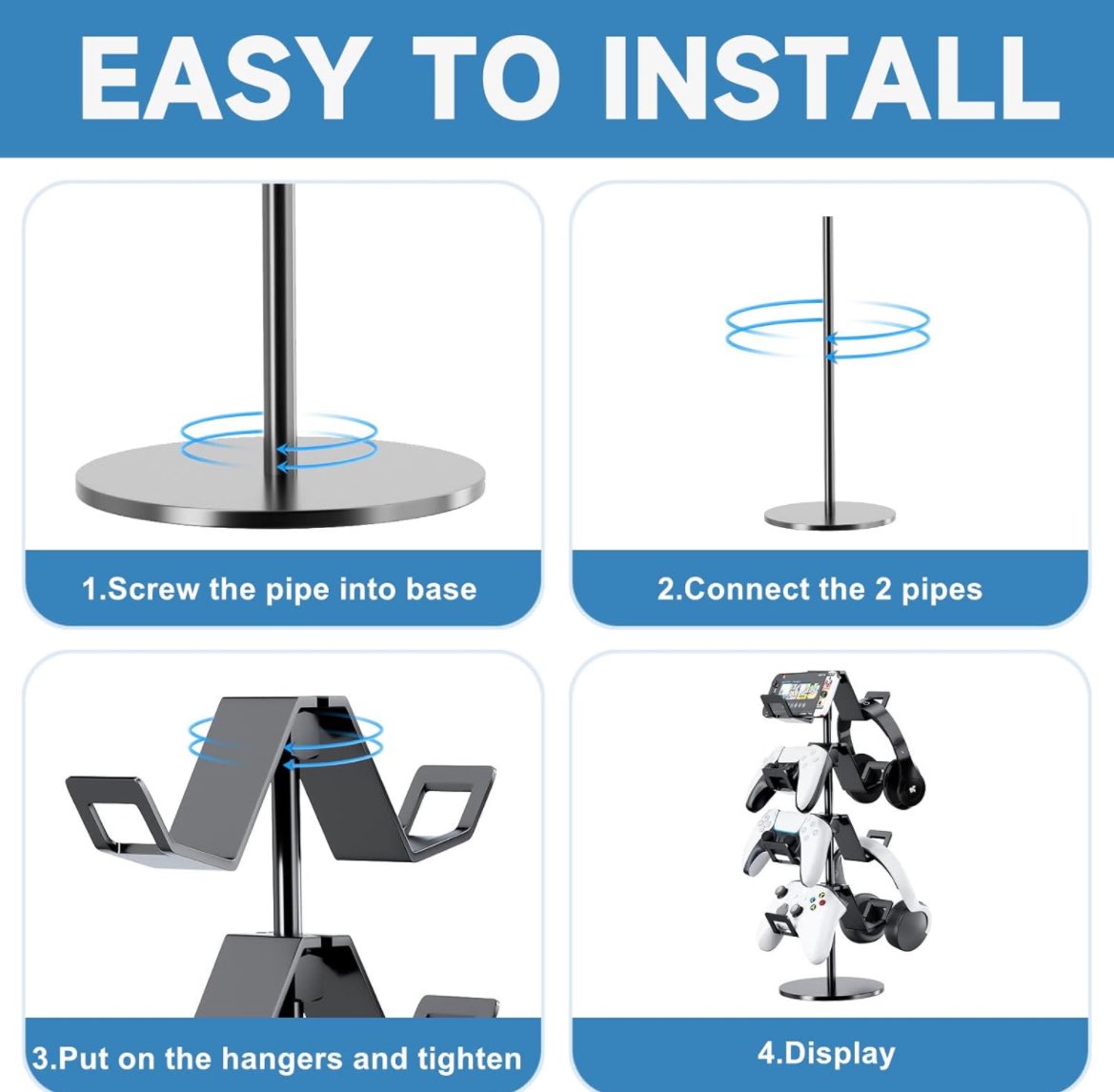 Jpwood34's tweet image. Level up your gaming setup with the 4-Tier Controller Holder &amp;amp; Headphone Stand! 🎮 Perfect for Xbox, PS5, PS4, Switch Pro, and more. #GamingAccessories #ControllerHolder #HeadphoneStand #PS5 #Xbox #SwitchPro

Price: 28.99

amzn.to/4eWTuUD
(Amazon)