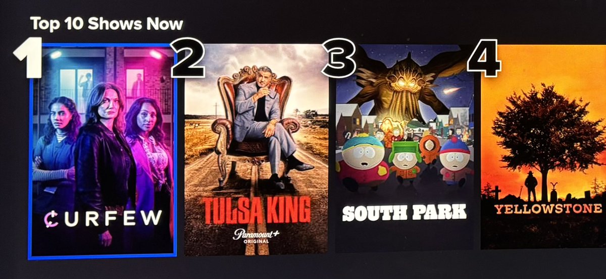 Number 1!!! Have a great weekend all! And make #curfew your must-watch asap! #ParamountPlus