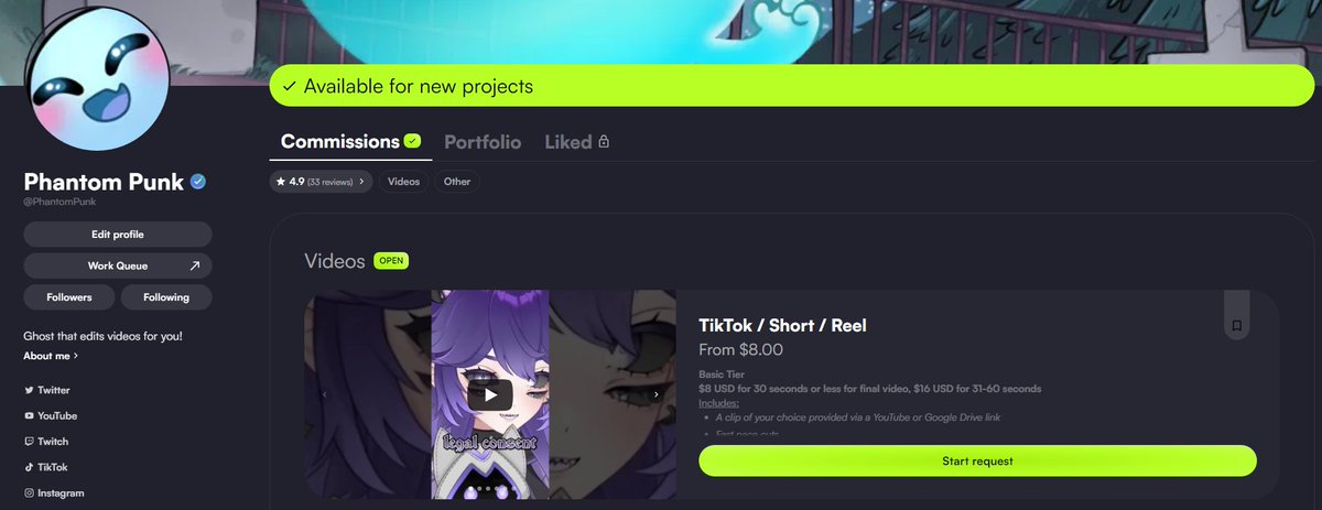 PhantomPunkYT's tweet photo. I've been working on a lot of videos behind the scenes but unforeseen circumstances came up so my VGen is open again! Not sure for how long, so please submit video edit requests while you can! If you can't, shares are greatly appreciated!
#VGen #VGenOpen #VTuber #ENVTuber #Editor https://t.co/7s45XexIVI