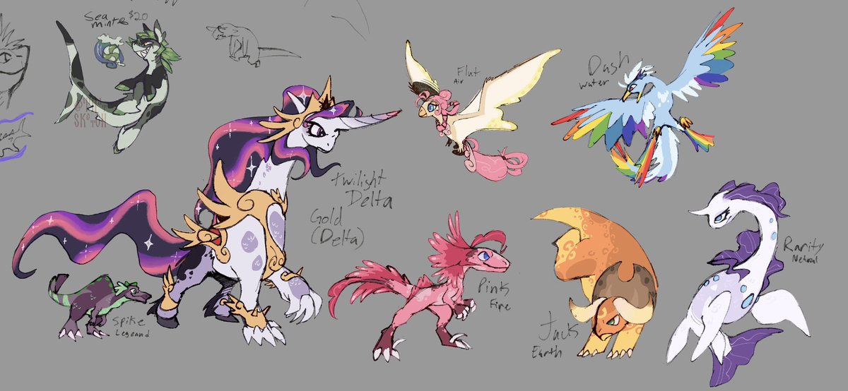 #MLP the main 6 as vivosaurs
#FossilFighters