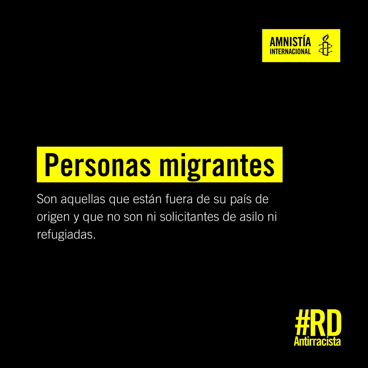 AmnistiaOnline's tweet photo. #RDAntirracista: Las personas migrantes tienen derecho a la protección y el respeto de todos sus derechos humanos, con independencia de la condición que tengan en el país al que se han trasladado. https://t.co/EOn2xCdwgU