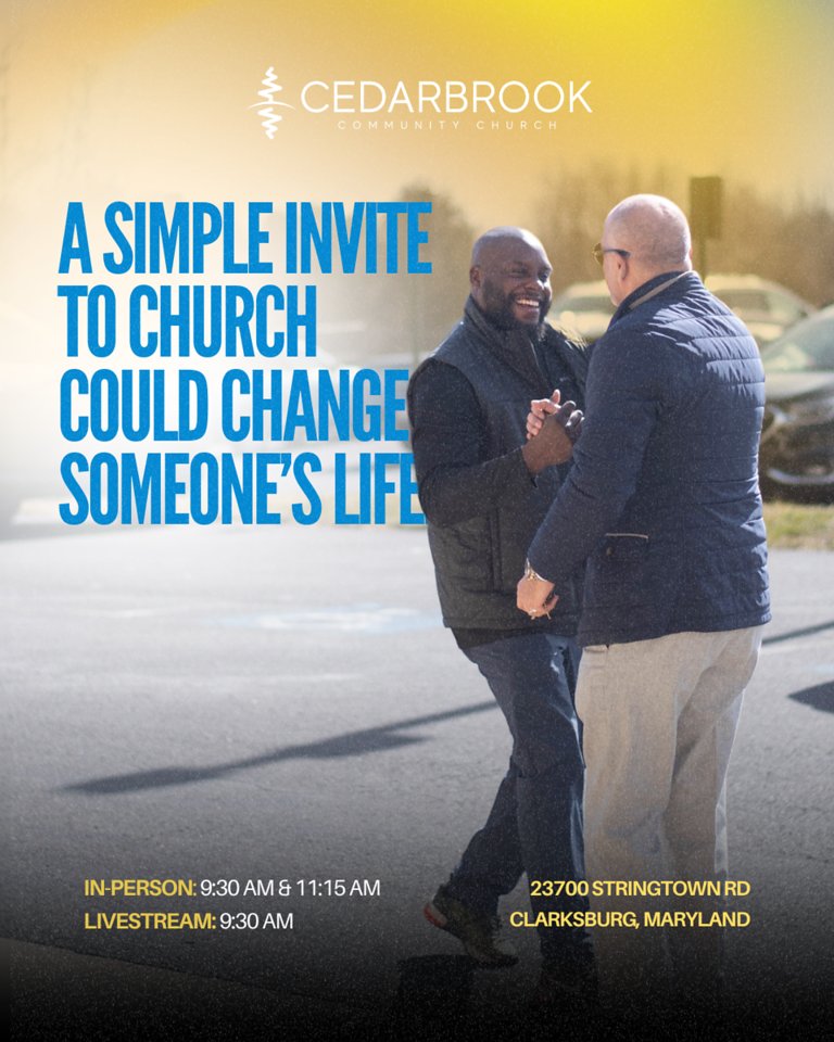 cedarbrookcburg's tweet image. It all starts with a simple invitation. Who will you invite this Sunday? 

#InviteAFriend #CommunityInChrist #ChurchTogether