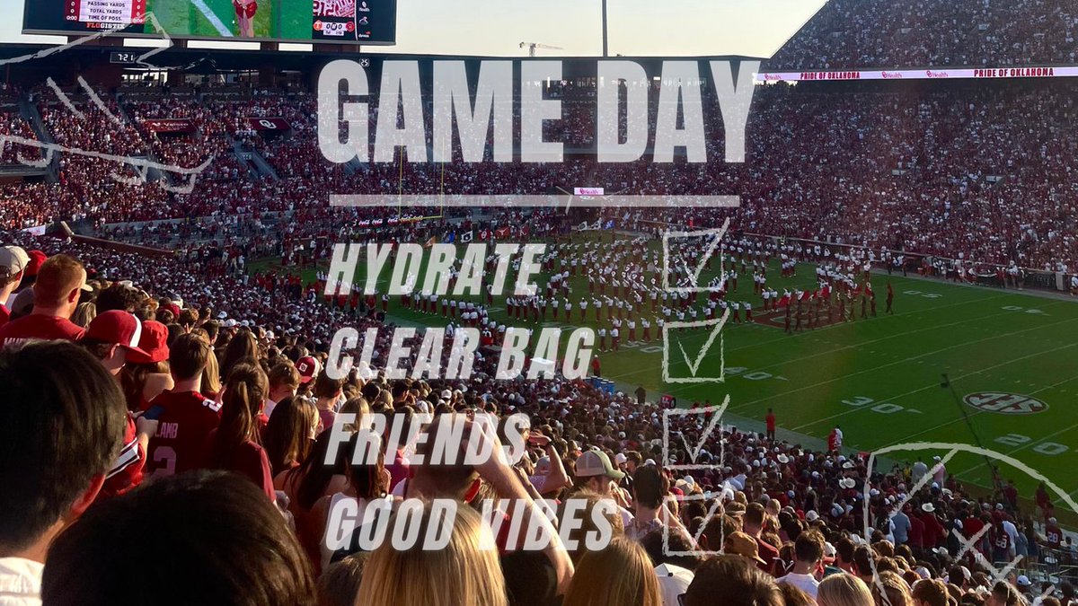 OU_HRL's tweet image. Happy OU/TX weekend to all who celebrate!

Make sure you're following the University of Oklahoma Housing and Food's Game Day checklist this weekend!

#OUQuickTips #OUTX