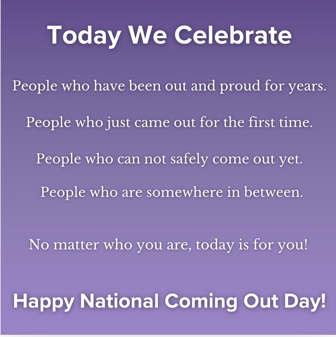Happy National Coming Out Day from everyone at the Matthew Shepard Foundation!

#pride #erasehate