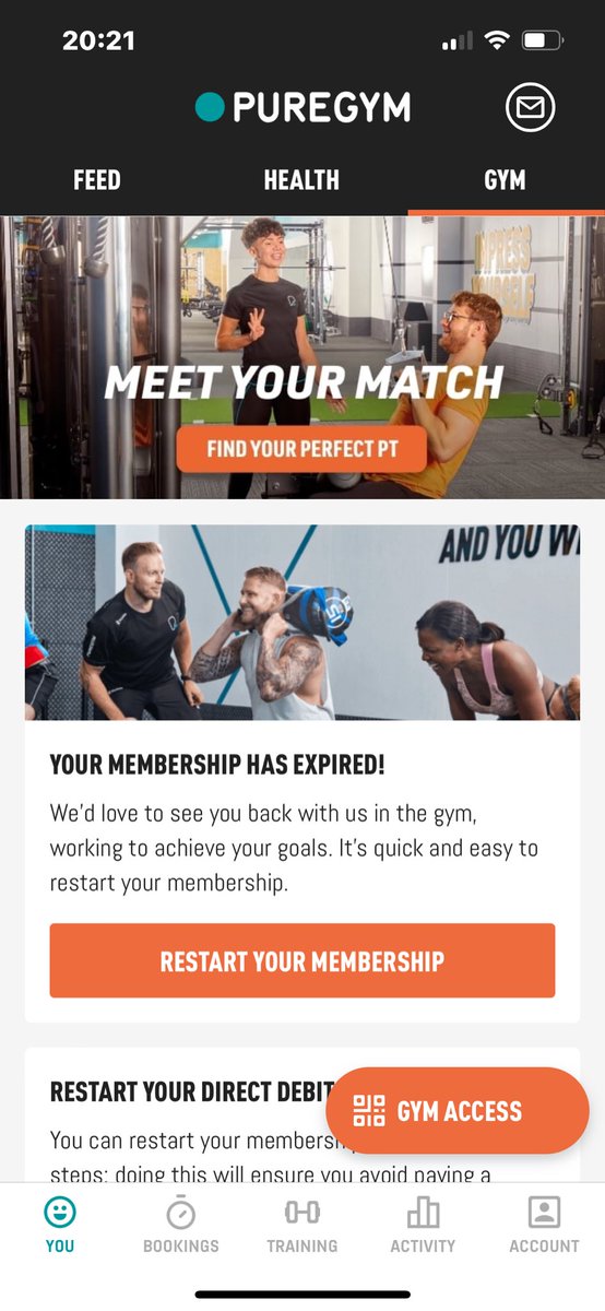 timroe74's tweet photo. @PureGym  @timroe74 
I joined Halifax when it first opened, signed a lifetime price deal. Today my app says my membership has expired and to rejoin??
Please explain. 
A genuine glitch 
Or a cynical attempt to hike up my monthly fee.  Sincerely hope not.
Please elaborate. https://t.co/uxdXmwvfaI