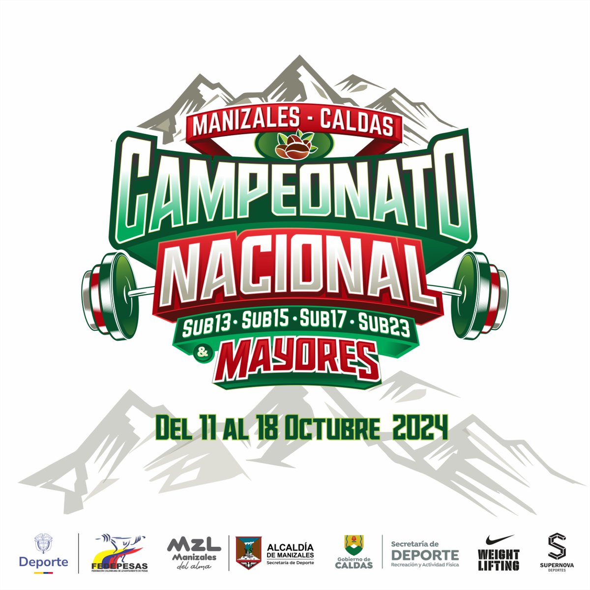 Manizales respira pesas...! Con más de 600 atletas en 7 días de competencias hoy damos inicio a los Campeonatos Nacionales Sub 13, Sub 15, Sub 17, Sub 23 y Mayores. <a href="/MinDeporteCol/">Ministerio del Deporte</a>

#PesasColombia
