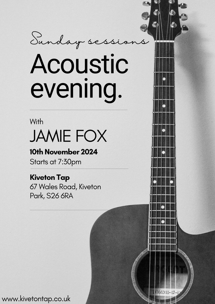 kivetontap (@kivetontap) on Twitter photo We can announce our first Sunday session event!
On Sunday 10th Nov is our first acoustic music night, and we'll have the super talented Jamie Fox Sounds performing!
This is a non-ticketed event so just come down and take a listen!
We look forward to seeing you down at <a href="/kivetontap/">kivetontap</a> We can announce our first Sunday session event!
On Sunday 10th Nov is our first acoustic music night, and we'll have the super talented Jamie Fox Sounds performing!
This is a non-ticketed event so just come down and take a listen!
We look forward to seeing you down at <a href="/kivetontap/">kivetontap</a>