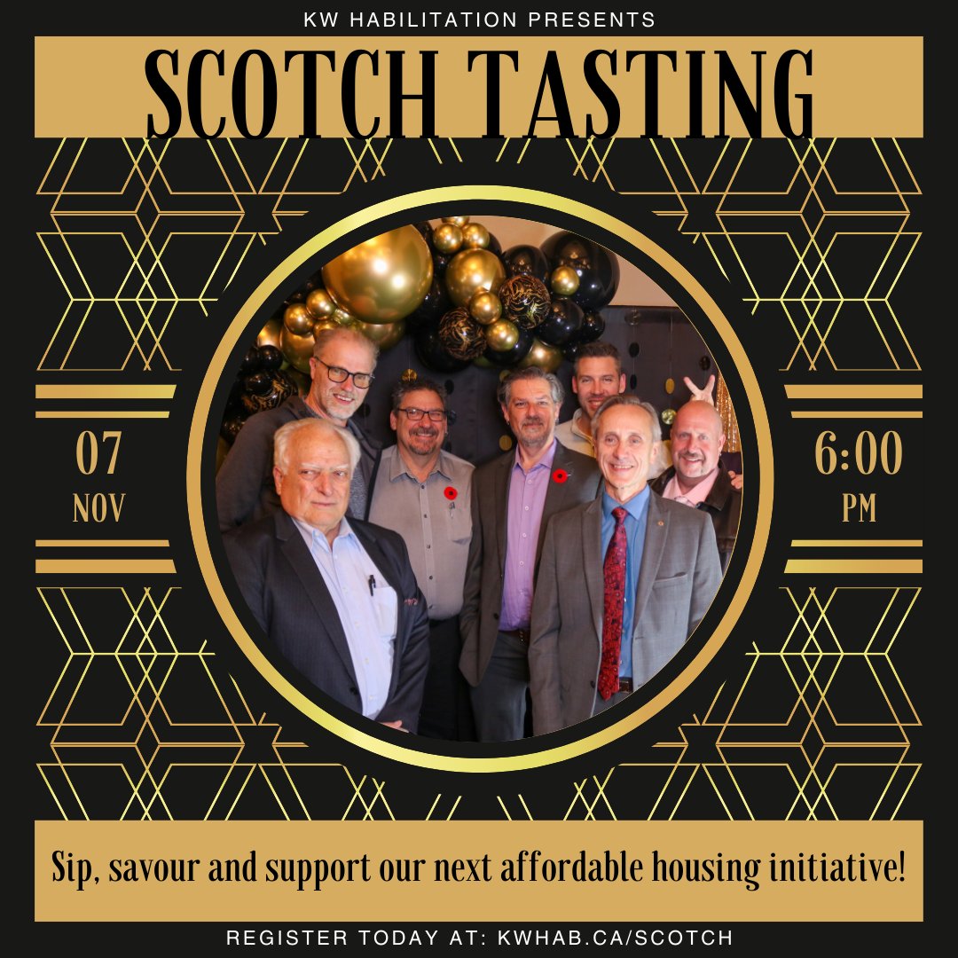Are you an advocate for affordable housing, but also love a good glass of premium scotch? Then this event is for you! Our Annual Scotch Tasting is on November 7, 2024, from 6:00 PM to 10:00 PM at St. George Banquet Hall! Visit kwhab.ca/scotch to get your ticket today!