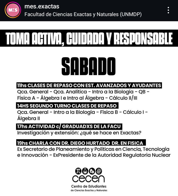 Liberopas: toman la facultad porque no quieren estudiar 😡

Las actividades durante la toma:
-Viernes: 14hs grupos de estudio 16.30hs refaccionamos la facultad
-Sabado: 11hs clase de repaso 14hs más clase de repaso