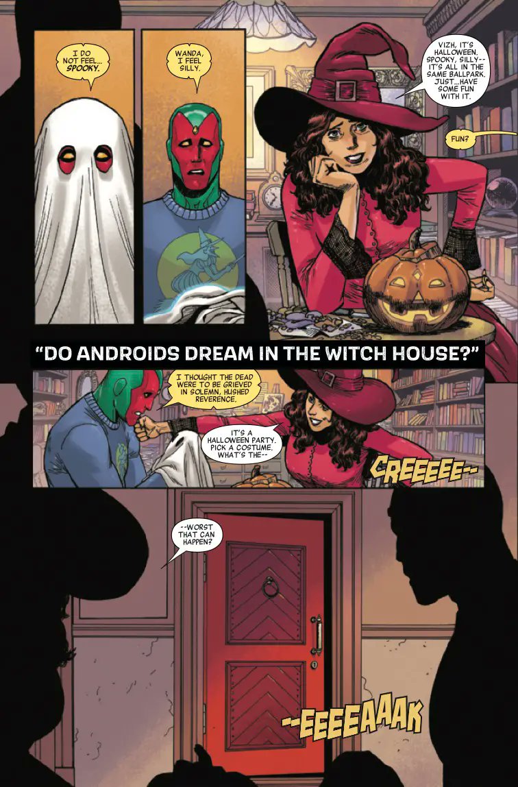 Scarlet Witch and Vision in Crypt of Shadows #1 (2024) "Do androids dream in the witch house?" story by Chris Condon, art by Djibril Morissette-Phan and colors by Mattia Iacono.

Comic out October 16

Source: aiptcomics.com/2024/10/10/mar…