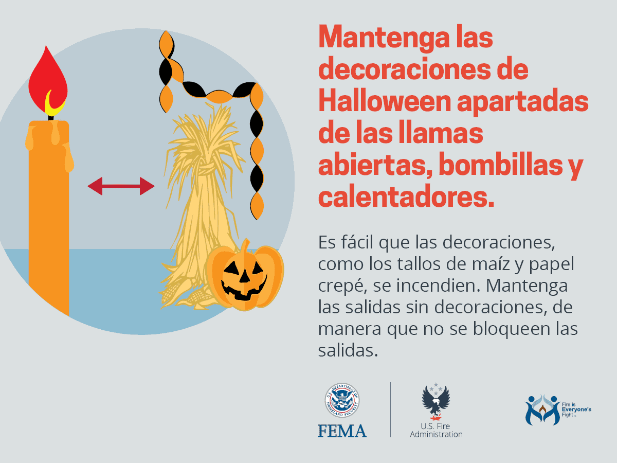 #Halloween is only a couple weeks away and many have started or have already decorated. Keep exits clear of decorations and keep any heat sources away from decorations.