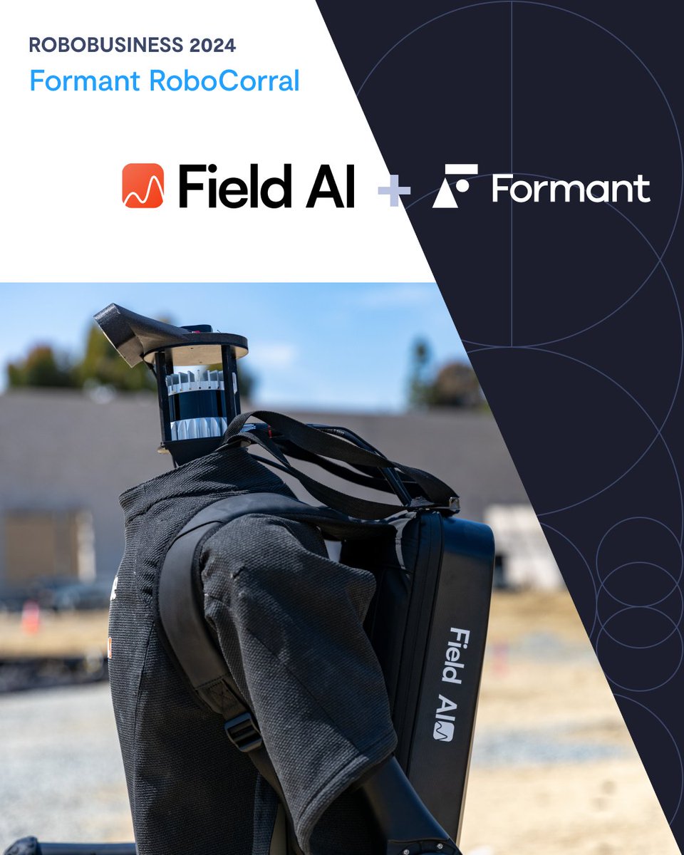 FormantInc's tweet image. Excited to welcome @fieldai_ to the Robot Corral at RoboBusiness! 

Their Field Foundation Models™ empower robots to navigate autonomously without maps or GPS. Catch their demos in the Formant Robot Corral Zone &amp;amp; booth #505. 

More announcements soon…