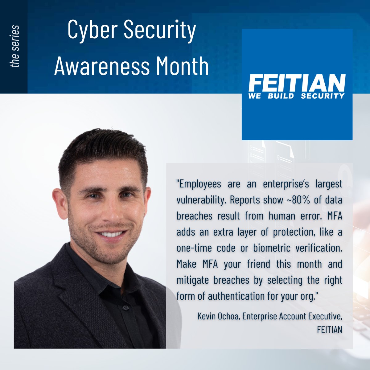 FEITIAN_US's tweet photo. Don't' let Cyber Security Awareness Month pass you by! Cyber security is all about layers - build out your MFA with our broad portfolio of OTP, FIDO authenticators, and more. #passwordless https://t.co/DdjXPU02kw