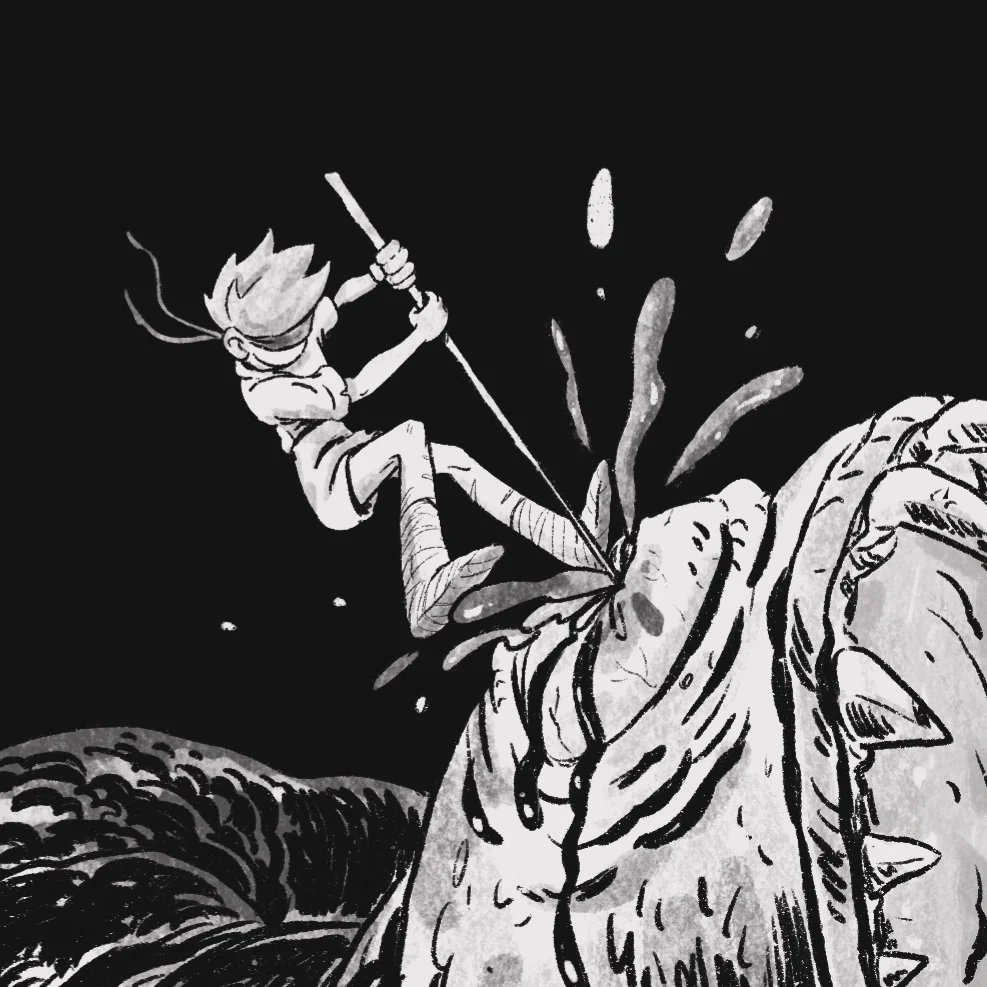 DAY 11 - inktober 2024 - "snacks" . "We had to hunt for our daily snacks"
.
.
#snacks #inktober #inktober2024 
<a href="/inktober/">Inktober</a>
.
#inktobersnacks #inktober2024snacks #ink 
#illustration #storytelling #story #dark #october