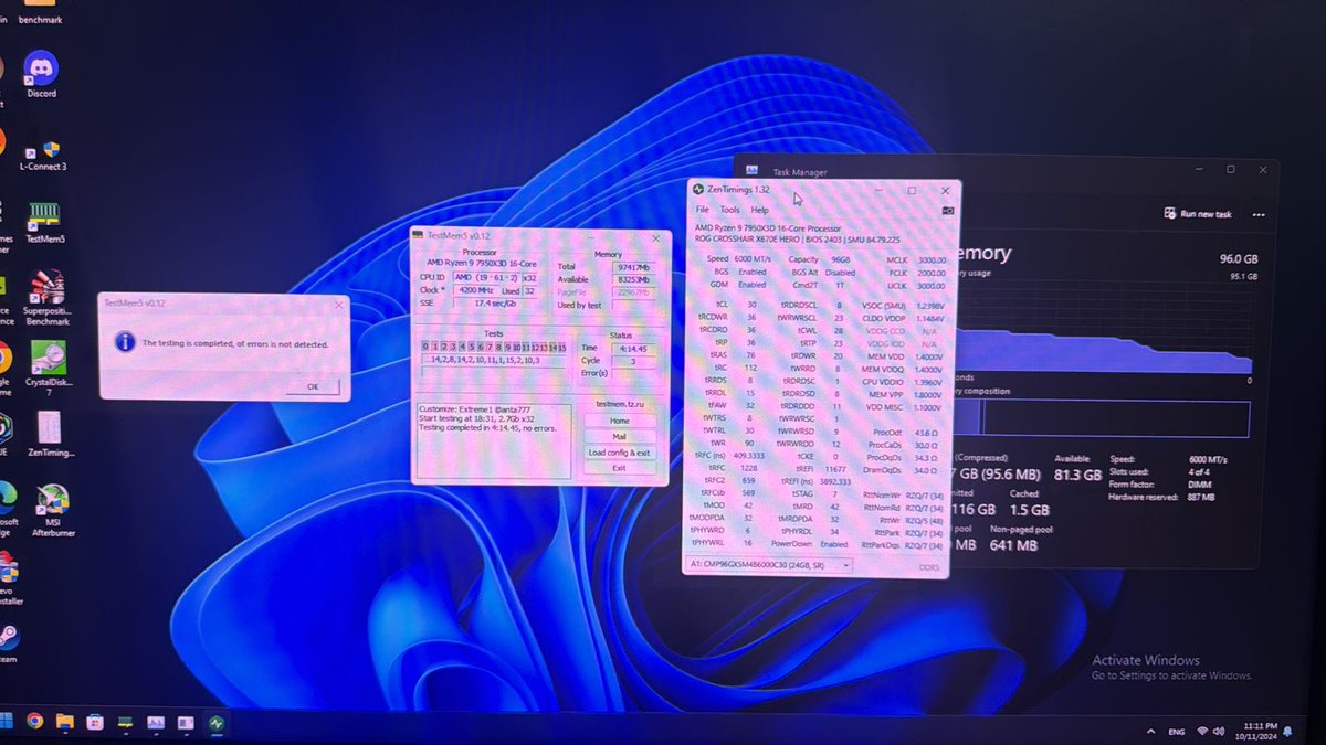 Eng_S4OG's tweet image. 96gb ddr5 6000 c30 (24x4)

خليتها مستقرة اخيراً بدون مشاكل اللهم لك الحمد ❤️‍🔥❤️‍🔥