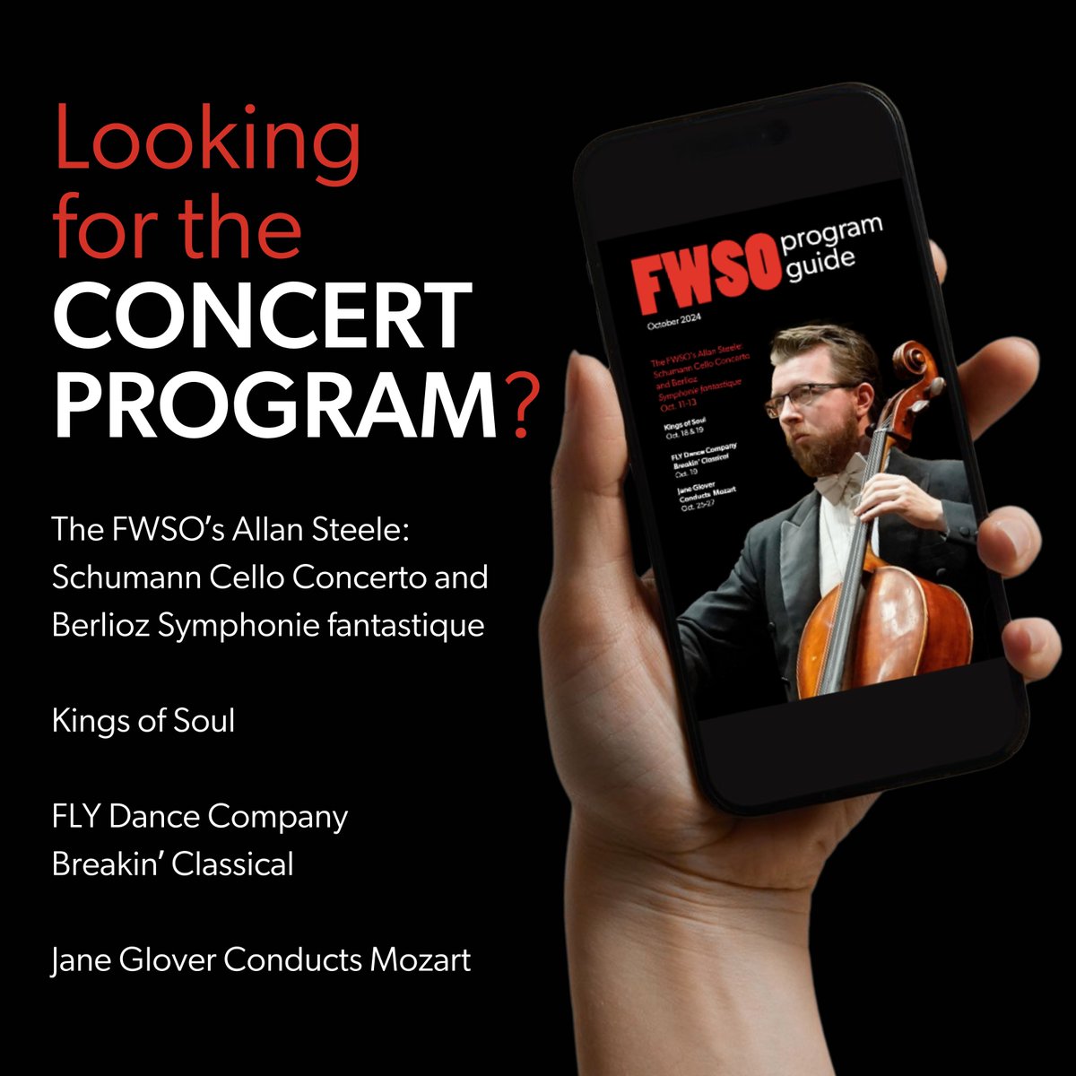 New digital program book alert! 🎊 Get a sneak peek of the concert program and notes in advance to learn more about your upcoming performance and uncover your next favorite concert!

📕 Check it now at bit.ly/FWSO2425progra…