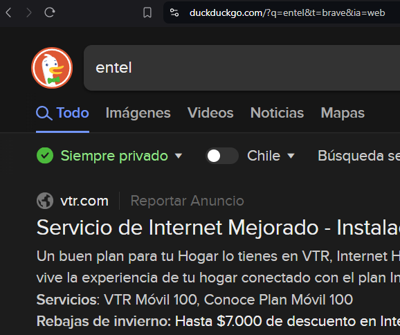 mbec03's tweet image. 🔍 @DuckDuckGo  ¿Qué pasó con esa publicidad?
⚠️ Favor revisar ⚠️
🧐 Últimamente, todas las búsquedas con DuckDuckGo están llenas de publicidad, mientras que con Google ¡nada! 
¿Qué te hicieron, Duck? 🤔 
#PublicidadInvasiva #DuckDuckGo #PrivacidadDigital #Búsquedas…
