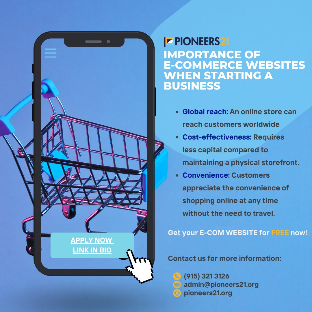 🌐Ready to launch your own E-commerce website? 🚀 Start your e-commerce journey for FREE for 1 year and unlock the potential of online selling and reach customers worldwide!
✨Start your journey to success today!
@EPTXEconDev