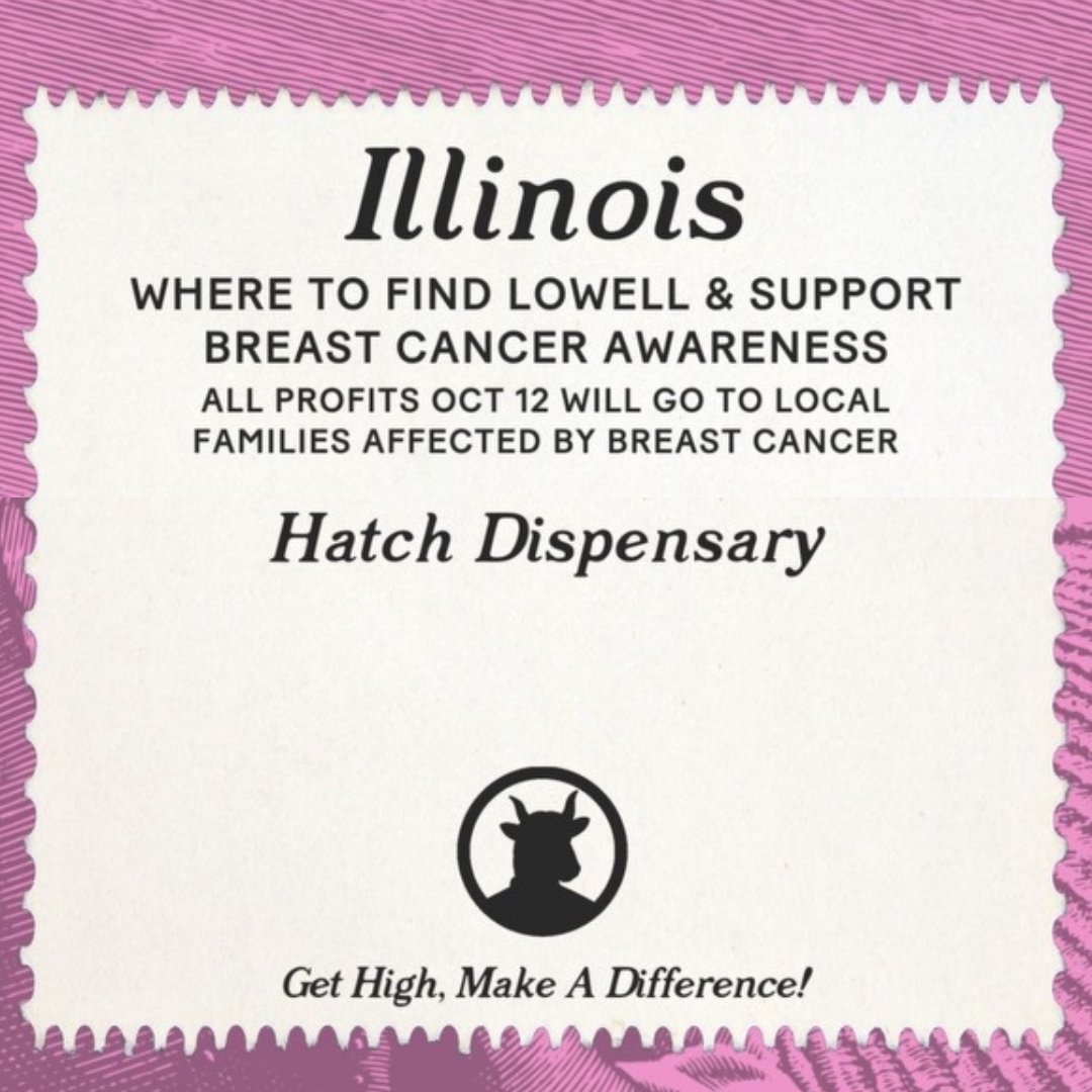 🩷  TOMORROW 🩷 
Pick up any Lowell product to support breast cancer awareness! All profits from October 12th will go to local families affected by breast cancer, nation-wide! 🙌 🩷  ✨  #GoHatch #BreastCancerAwareness #Illinois #AddisonIllinois #WheelingIllinois