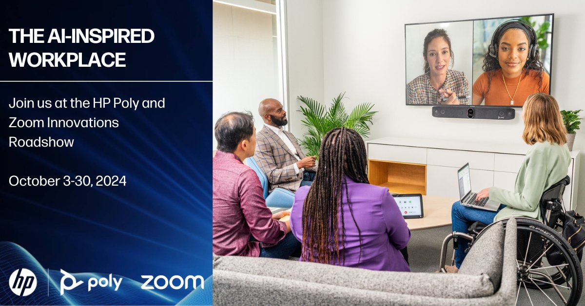 🚀 Join <a href="/HP/">HP</a>, <a href="/PolyCompany/">HP Poly</a>, and <a href="/Zoom/">Zoom</a> this month in 11 cities to see our latest #AI-powered innovations for the modern workplace LIVE! Don’t miss out—spaces are limited, so register early! 🌍✨ #AIWorkplace #InnovationsRoadshow #Alliances

Register now 👉 bit.ly/4eIRWgJ