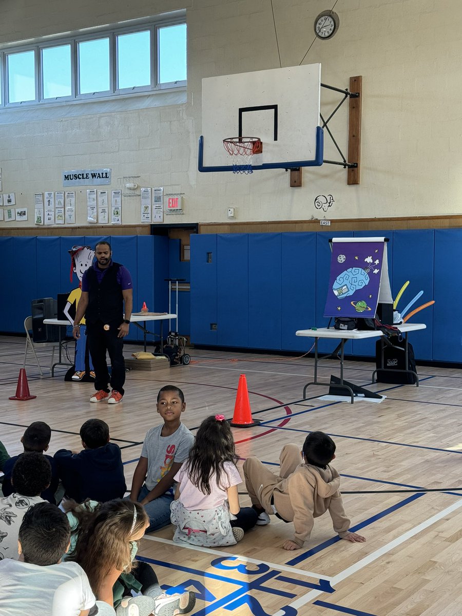 Today we had an assembly and met NED! Ned taught us to Never give up, Encourage others, and Do your best through various challenges with a growth mindset and the power of YET! <a href="/WhufsdRams/">Ram Pride</a> <a href="/CornwellAveES/">CornwellAveES</a> <a href="/Bridiekar/">Bridget M. Karis</a>