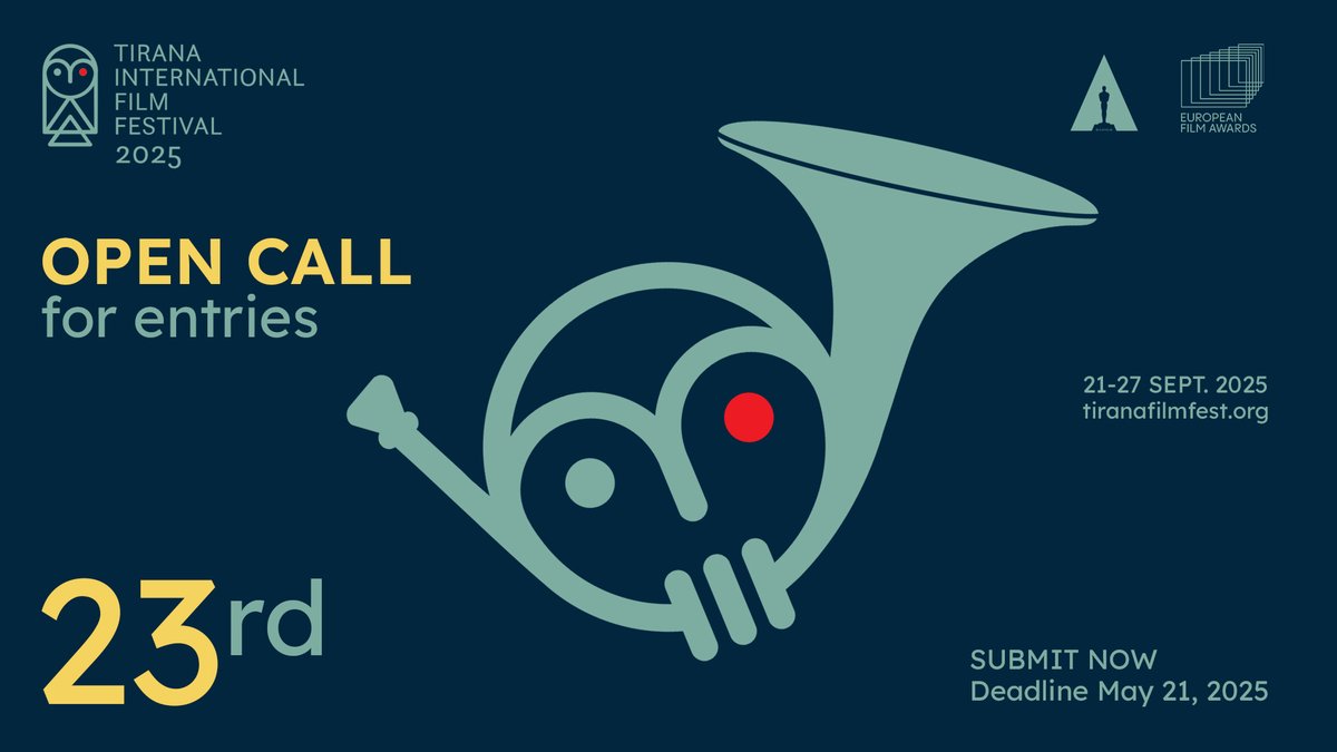 The call for entries for the 23rd edition of Tirana International Film Festival 2025 is open!
Tirana International Film Festival is accredited as a qualifying festival from the AMPAS - Academy of Motion Picture Arts and Sciences and the European Film Academy.