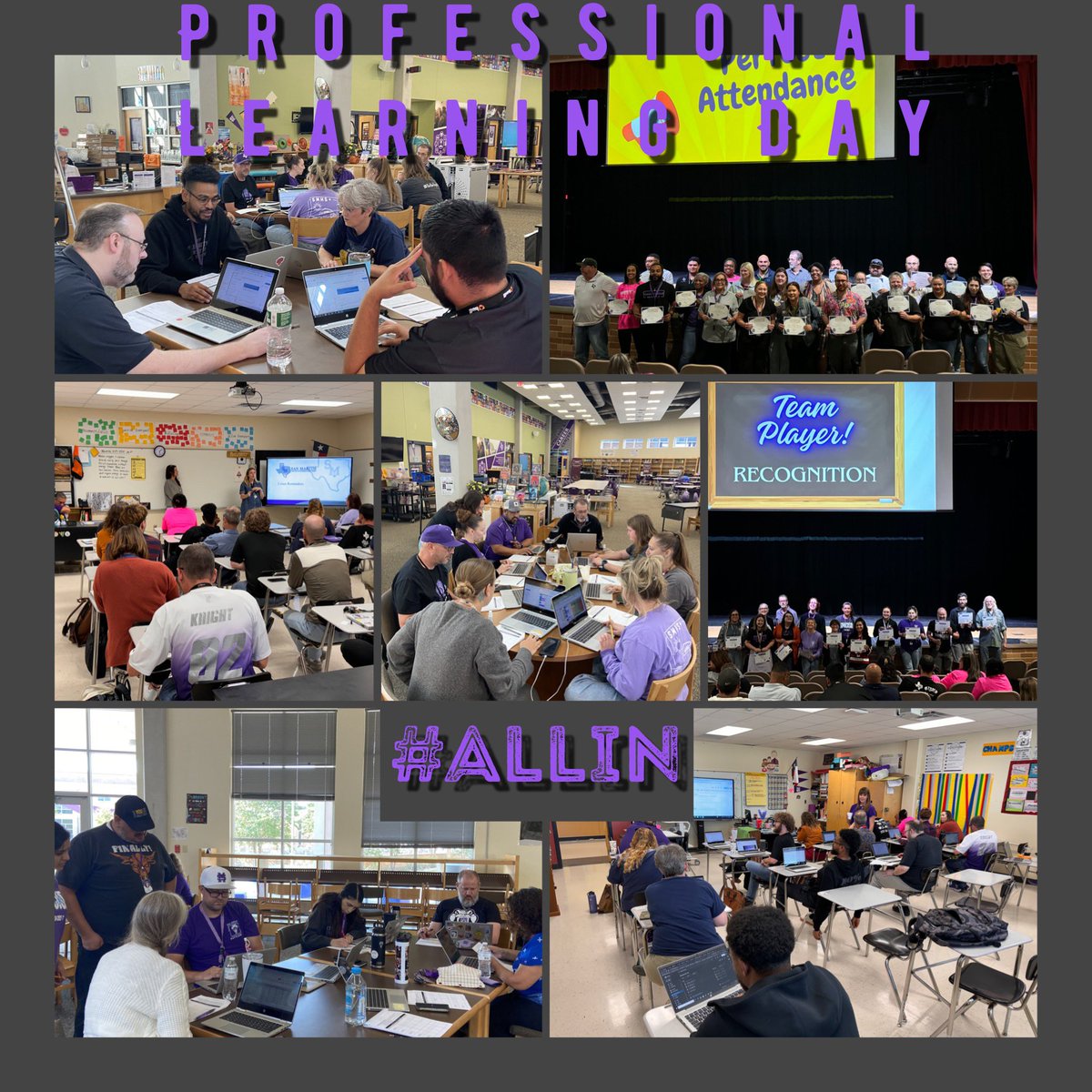 Today was our ⭐️Professional Learning Day⭐️

Our dedicated team dived deep into data analysis, collaboration, and professional growth. We took advantage of this opportunity to collaborate and strengthened our commitment to excellence! 

#AllIn #CommonGoalsStrikeAsOne
