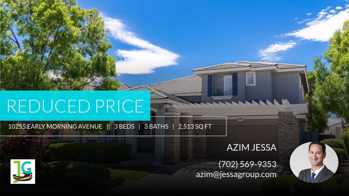 📍 Reduced Price 📍 This recently reduced home at 10255 Early Morning Avenue in Las Vegas won't last long, so, don't wait to set up a showing! Reach out here or at (702) 569-9353 for more information!

License# BS.143354 homeforsale.at/10255_EARLY_MO…