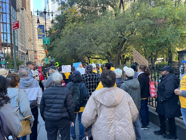 midtownsouthnyc's tweet photo. Yesterday's rally was a great day. Residents were in abundance—with lots of support! More people see it for what it is—a land grab. There's no need to demolish Fulton &amp; Elliott-Chelsea houses or end section 9. We need more protections, not less. See pics: https://t.co/CR6SGPMNYe https://t.co/MoRr8M3z6W