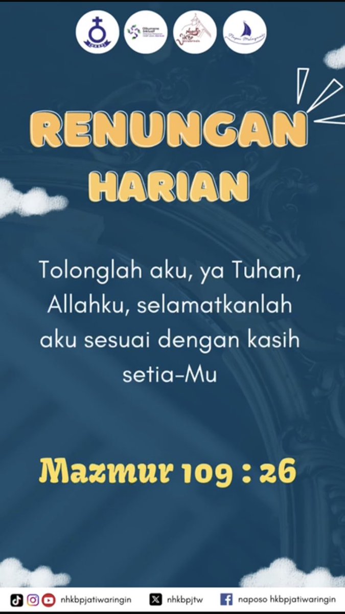 Shalom, selamat pagi Naps!

Sebelum memulai kegiatan pada hari ini, marilah kita membaca sejenak renungan harian berikut ✨

Semangat menjalankan aktivitas hari ini☺️

Tuhan Yesus Memberkati😇🫶🏻