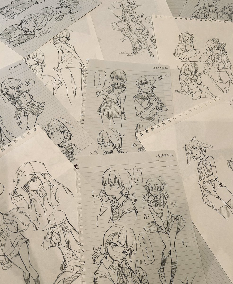 個展の展示販売用スケッチも着々と✨ 