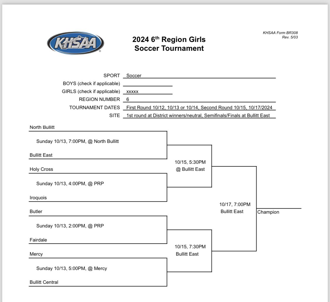 This weeks’ soccer draws. Come support your boys and girls soccer teams