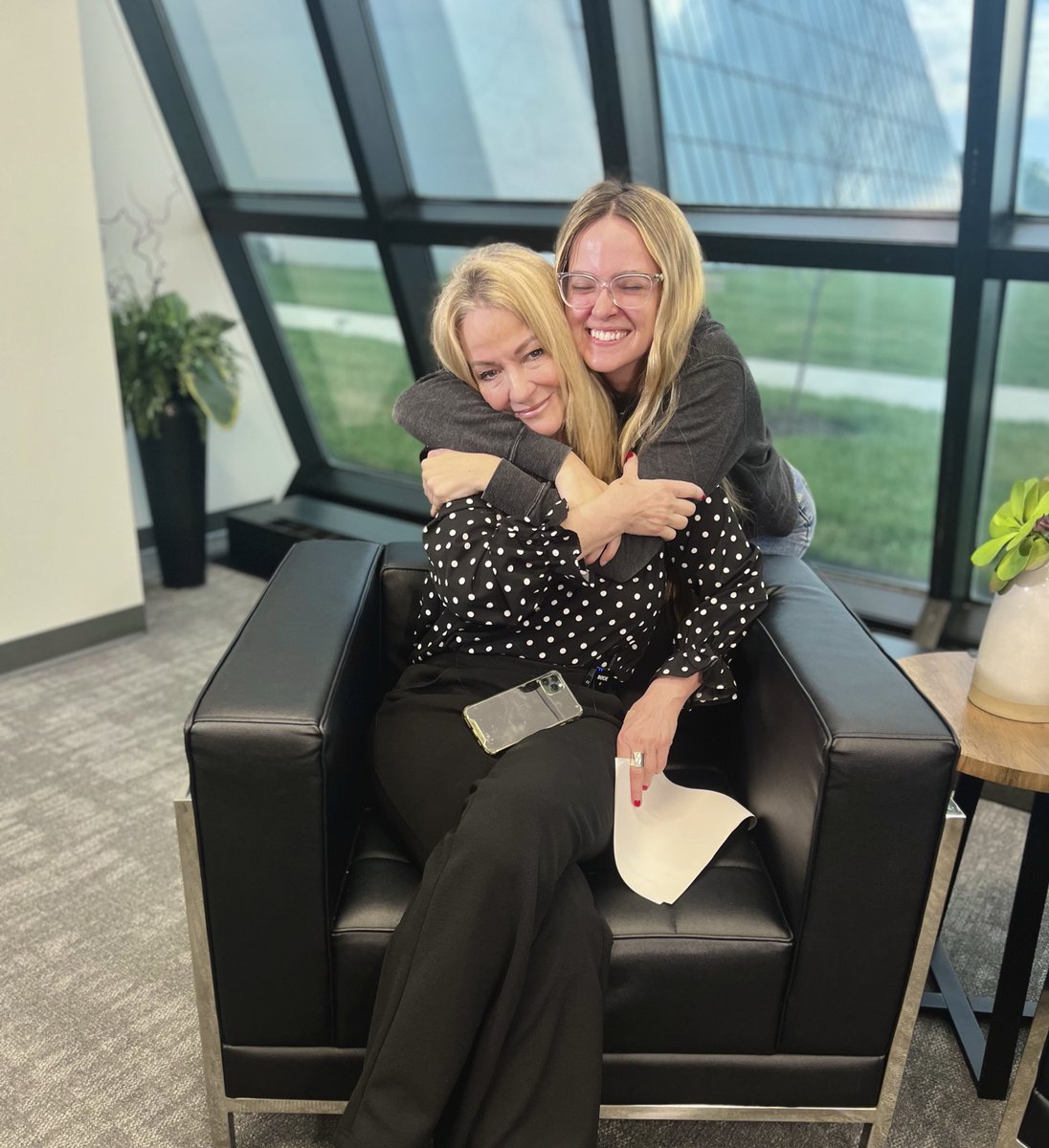 RealLauraSteele's tweet photo. SO much love & respect for friend & colleague @EmilyPoePoe 🤗 
It’s her last day at WTHR & this 📷 was from her final shoot last week after 5 years together on the job at channel 13. Not only did she direct our segments, she also directed many of the newscasts you watch. Excited for her future! The good news is we’ve become such dear friends we can’t get rid of each other:)