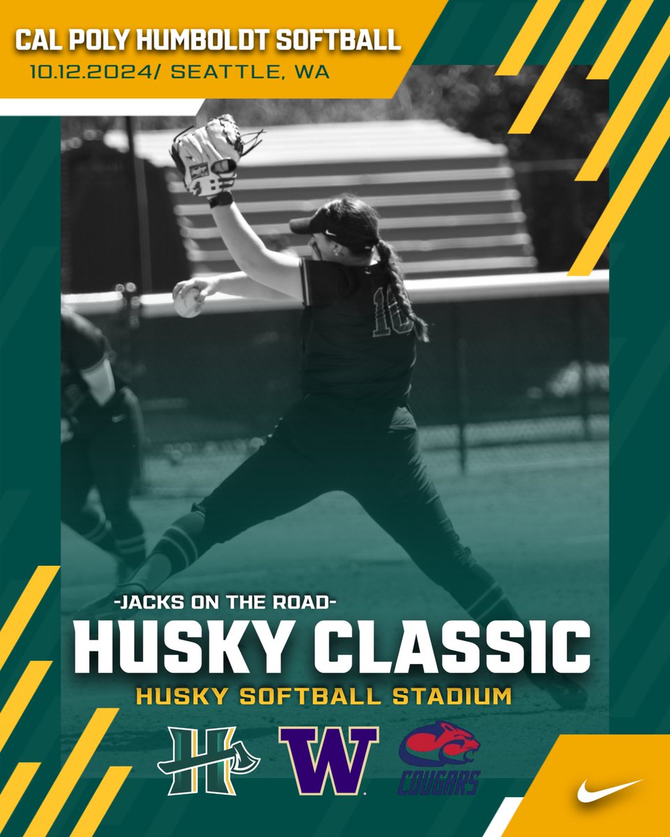 Your Jacks are on the road today! 🚐🛫😎

Traveling to Seattle, Washington for the weekend to take part in the Husky Classic at the University of Washington on Saturday, October 12th! 🥎

Follow along with us for updates and more information on game details! 🌲🫵🏻
#GoJacks🪓