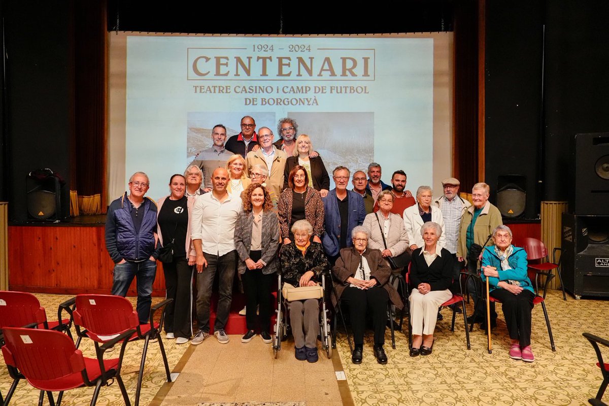 shalmodovar's tweet photo. Celebrem el centenari del Teatre Casino i del camp de futbol de la Colònia Borgonyà, en els que la vida cultural i associativa han estat motor de cohesió social des de la seva creació fins als nostres dies.
Per molts anys més de cultura!!! https://t.co/IWTai2GzRH
