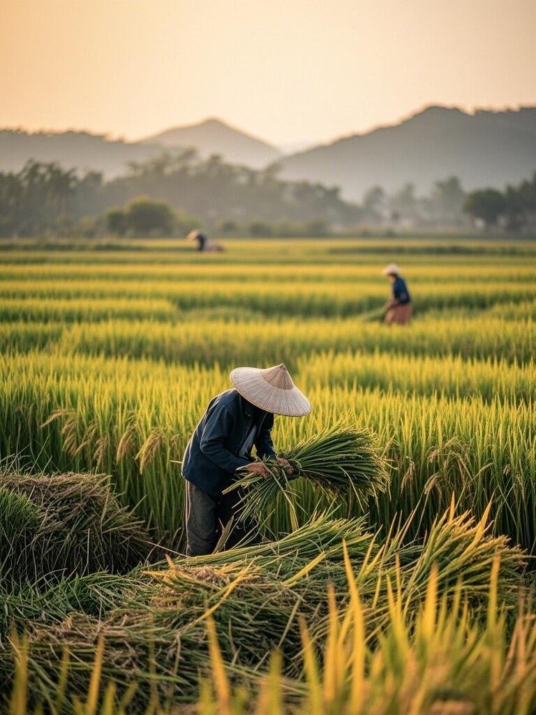 Jerrain22's tweet image. 秋光稻黄承雨露，人间如画画中忙。