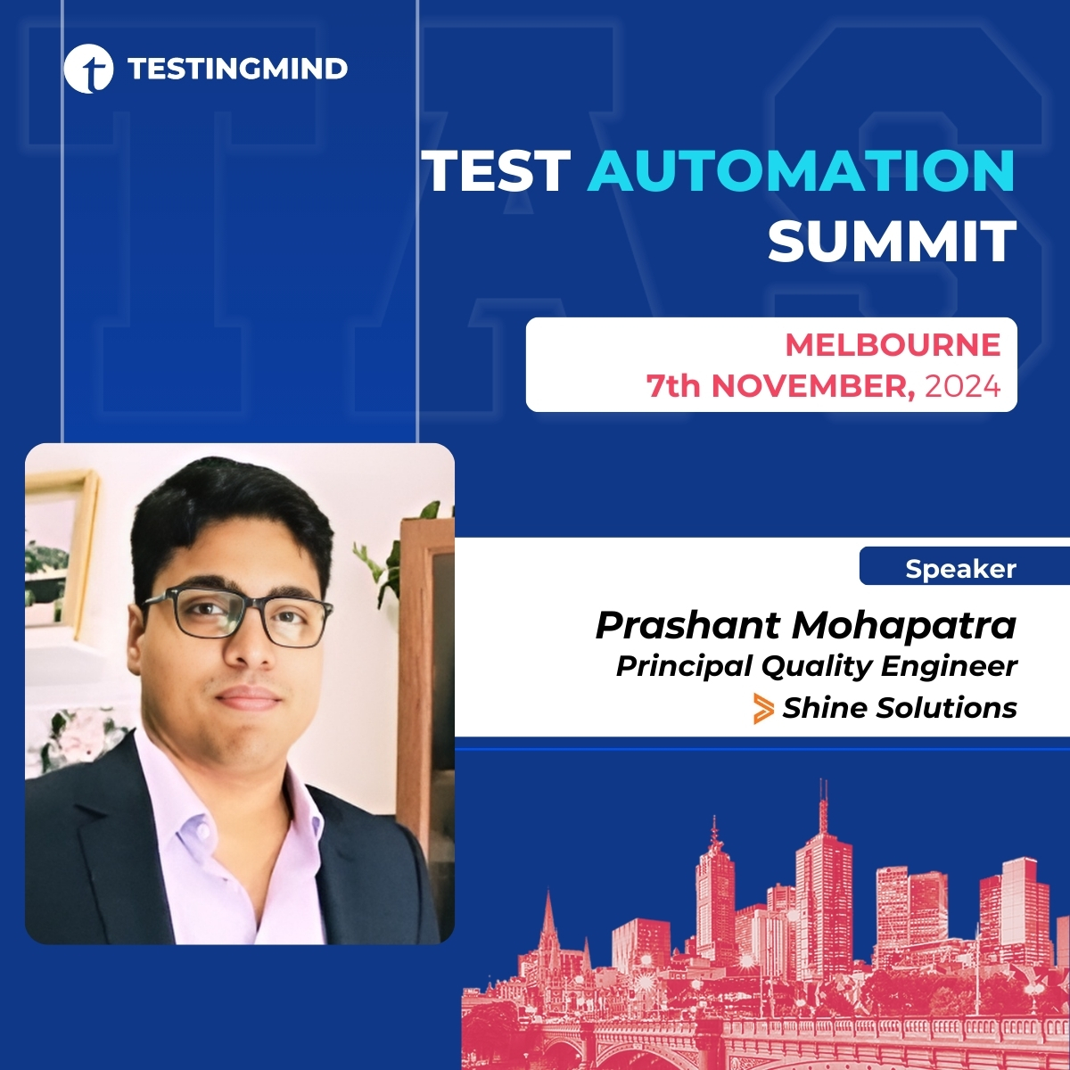 testingmindcon's tweet image. 🌟We’re thrilled to announce Prashant Mohapatra from Shine Solutions as a Featured Speaker at the Test Automation Summit in Melbourne on November 7, 2024! 🚀
🔗 Register Now: testingmind.com/event/tas2024/…
#CloudTesting #TestAutomation #MelbourneSummit #CloudSkills #QAInnovation