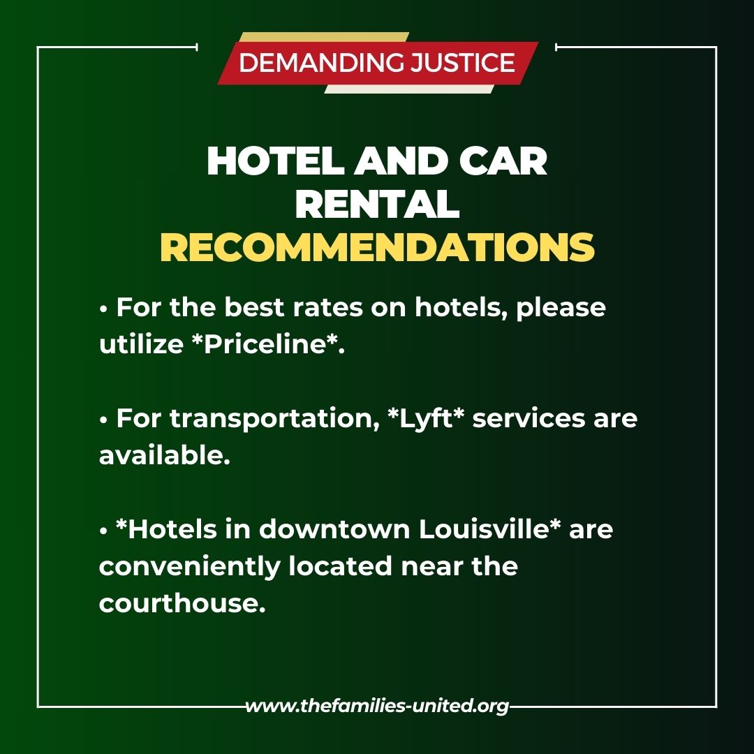 FamUnitedapb's tweet photo. 🚨 Heading to Brett Hankinson's trial in Louisville?
We've got you covered with hotel, restaurant, and attraction recommendations, plus the courthouse location! Swipe through for all the details. 🏛️✊🏾

#JusticeForBreonna #BrettHankinsonTrial #LouisvilleInfo #EndQualifiedImmunity https://t.co/wNC8fPNgE4