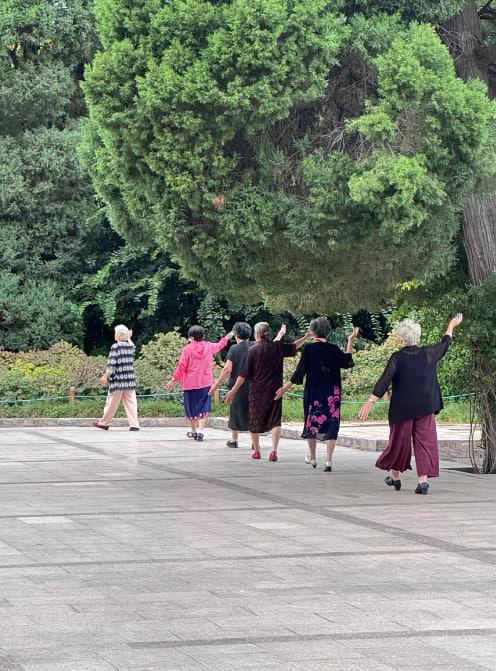 朝の風が優しく吹いて、母と一緒に道を歩き、自然の息吹を感じながら、思いを語り合う何気ない時間が格別大切です。残念ながら日差しはありません⛅🏃‍♀️