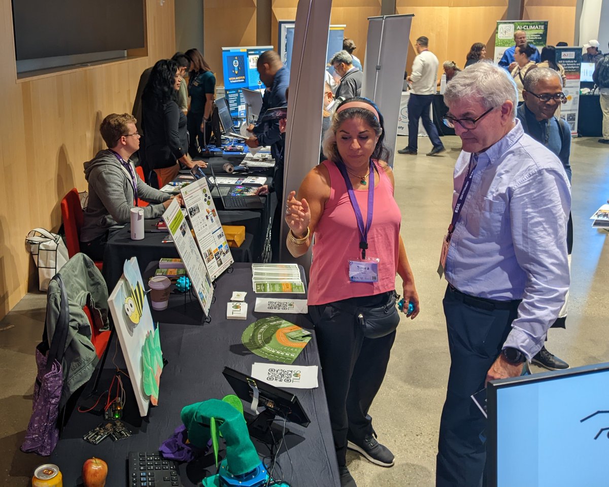 At this year's Summit for AI Institutes Leadership TILOS shared how we bridge the gap between cutting-edge AI research and real-world applications.
At AI Institutes Expo Day we showcased a favorite K-12 outreach project: a robotic flower that blooms when you smile at it.
