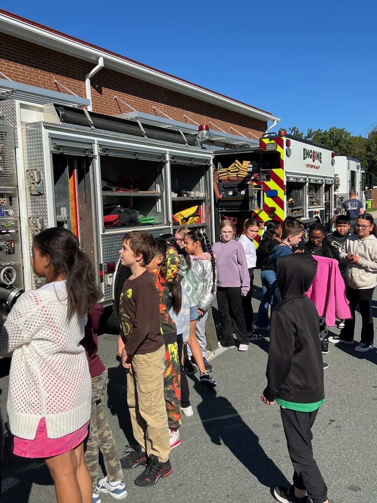 🧑‍🚒🚒 It's Fire Safety Week!!!!  Thank you so much to the Elon Fire Department for coming to visit our school today!  Students learned all about fire safety and were able to check out the trucks!  ⭐  Don't forget to check your detectors and determine your meeting place!