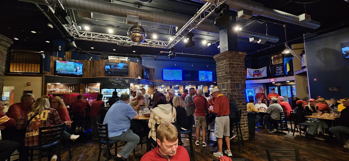 Bar full of #ISU fans in Morgantown
