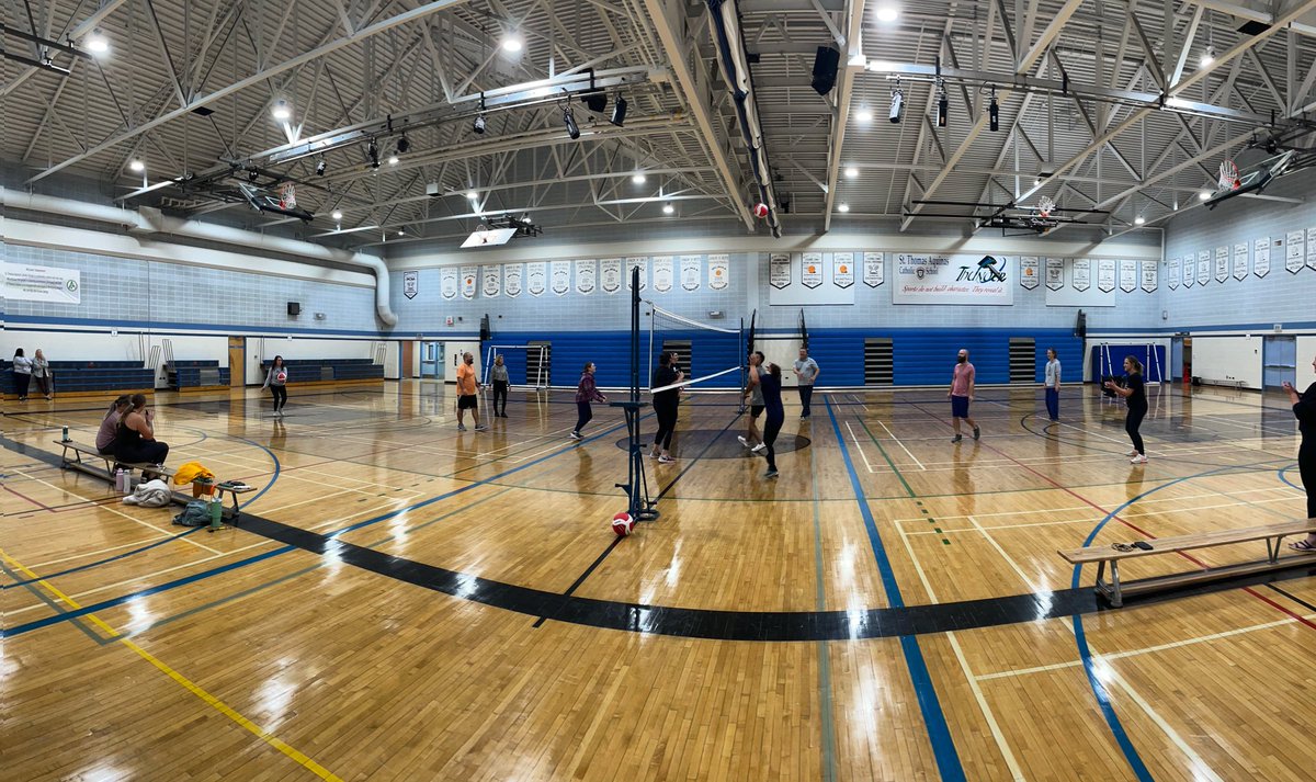 Staff volleyball game today at lunch was a “hit!”  Lots of laughter and smiles! #feelthethunder⚡️
