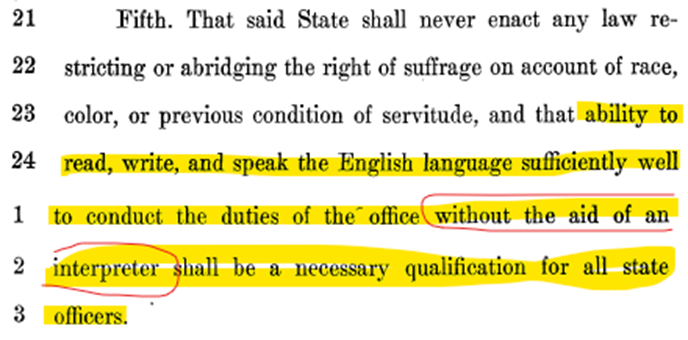 JavierOnCyber's tweet photo. #KnowledgeFriday
DYK that ๐บ๐ธ Congress required #Arizona and #NewMexico to use #English in education & to serve as state elected official to be able to serve all #Americans equally, @fdejesusfebles @nixon_rosadohot @TorresGotay?๐ค
@PabloJoseHR @VillafanePR51 @RiveraLassen https://t.co/ltLgE3BleT